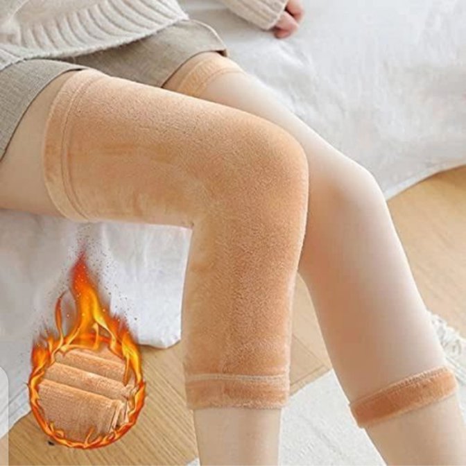Skin Color Winter Warm Velvet Fleeced Knee Warmer/Leg Warmer For