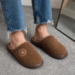 Men's Bear Plush Slippers with Fleece Lining