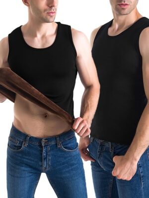 VELVET FLEECED Men Imported Stretchable Thermal Fleece Lined Camisole Vest